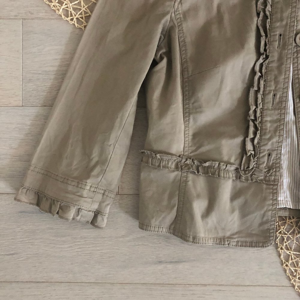 LOFT Tan Ruffle Trim Jacket - Picture 4 of 10
